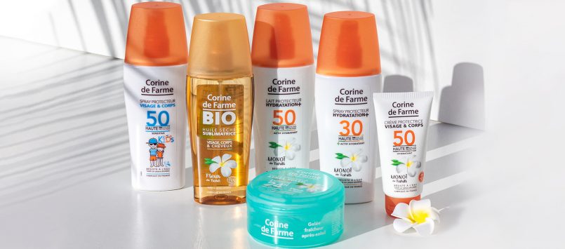 la gamme solaire 2020 Corine de Farme 100% Clean beauty